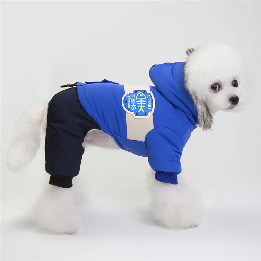 Waterproof Winter Dog Jumpsuit – Warm Thick Cotton Coat for Small Pets