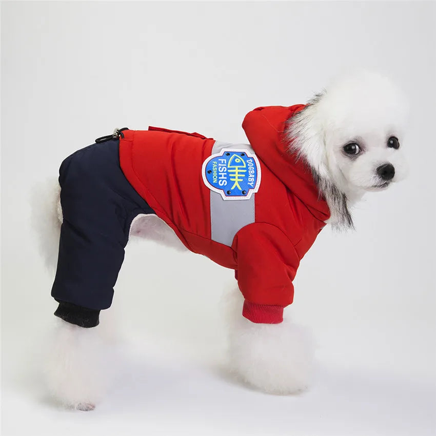 Waterproof Winter Dog Jumpsuit – Warm Thick Cotton Coat for Small Pets