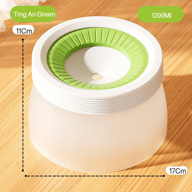 Floating Dog Water Fountain Bowl – Suspended Neck Guard Keeps Mouth Dry