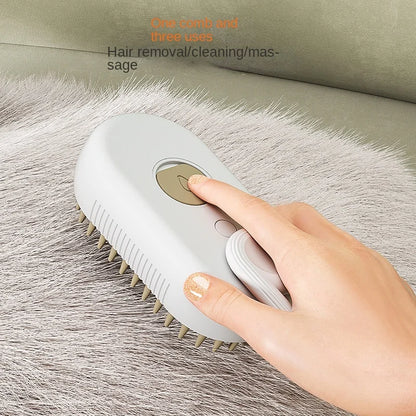 3-in-1 Steamy Cat & Dog Grooming Brush – Electric Steam Spray for Massage & Hair Removal