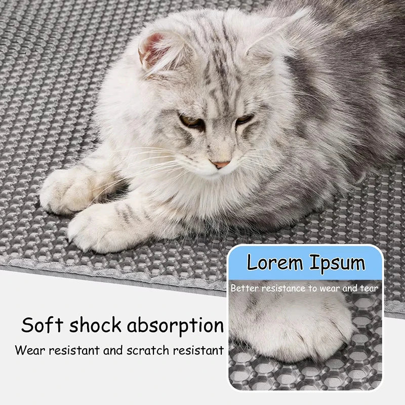 Double-Layer Waterproof Cat Litter Mat – Urine-Proof, Non-Slip Trap for Easy Clean
