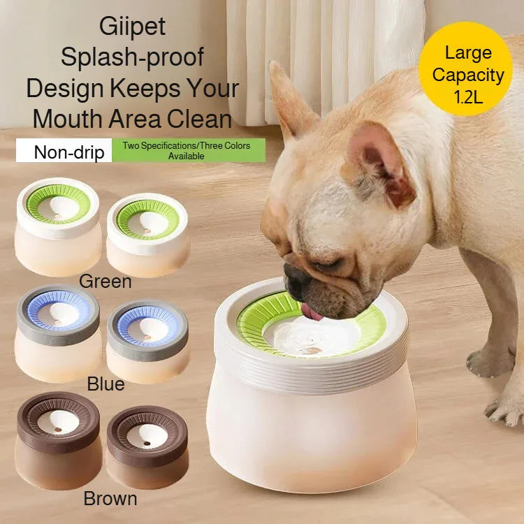 Floating Dog Water Fountain Bowl – Suspended Neck Guard Keeps Mouth Dry