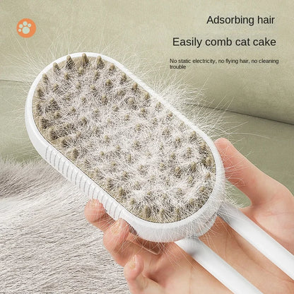 3-in-1 Steamy Cat & Dog Grooming Brush – Electric Steam Spray for Massage & Hair Removal