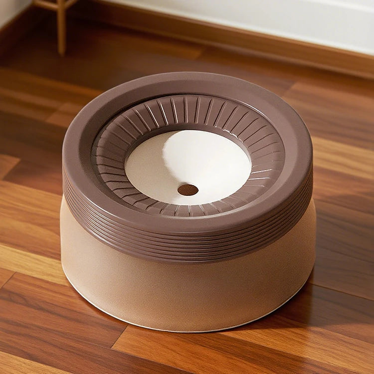 Floating Dog Water Fountain Bowl – Suspended Neck Guard Keeps Mouth Dry