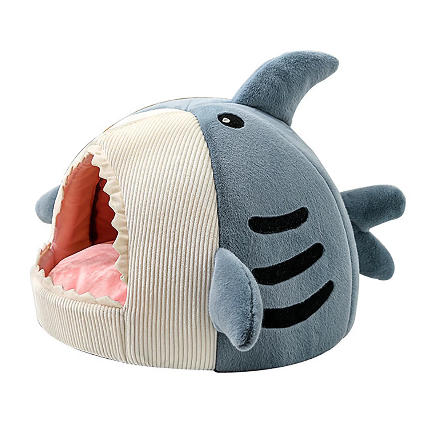 Shark-Shaped Cozy Cat Cave Bed – Warm Winter Mat House for Cats & Small Dogs