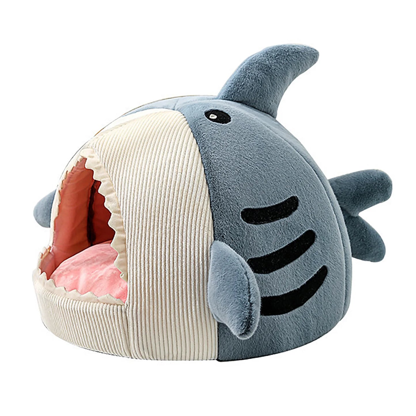 Shark-Shaped Cozy Cat Cave Bed – Warm Winter Mat House for Cats & Small Dogs