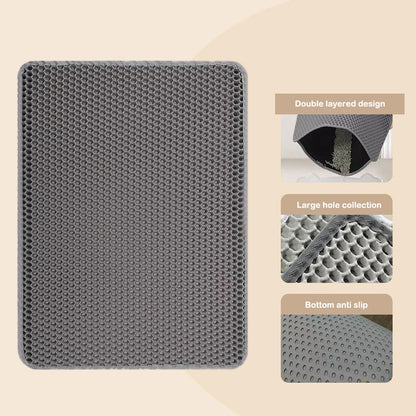 Double-Layer Waterproof Cat Litter Mat – Urine-Proof, Non-Slip Trap for Easy Clean