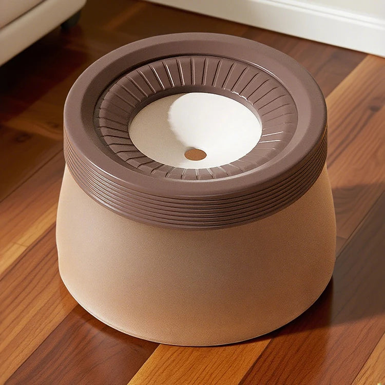 Floating Dog Water Fountain Bowl – Suspended Neck Guard Keeps Mouth Dry