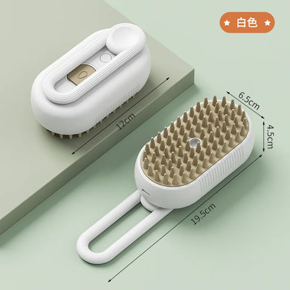 3-in-1 Steamy Cat & Dog Grooming Brush – Electric Steam Spray for Massage & Hair Removal